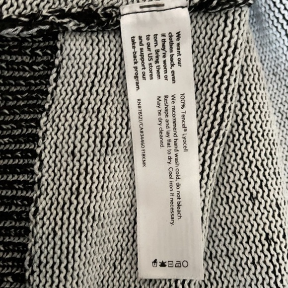 Eileen Fisher Size Tencel Box Sweater Ballet Neck Black/White Texture Marled - Picture 7 of 8